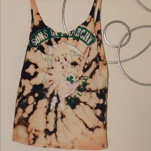 Sons of anarchy tee bleach tie dye distressed tank top tv show retro edgy top